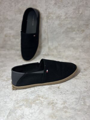 Tommy Hilfiger Czarne Espadryle Męskie Wsuwane Mokasyny