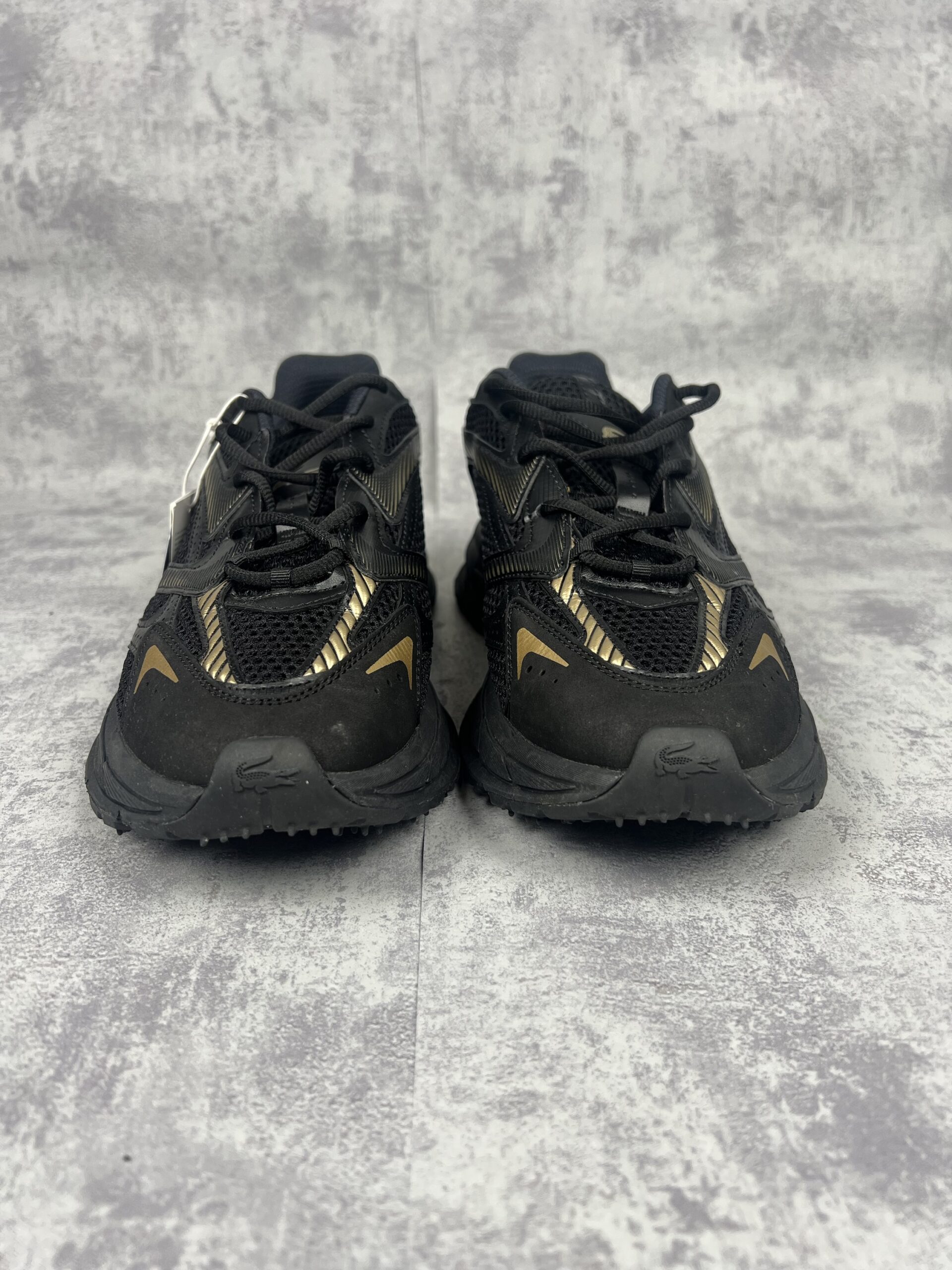 Lacoste Neo Shot Męskie Sneakersy Czarno-Złote Sznurowane - obrazek 5